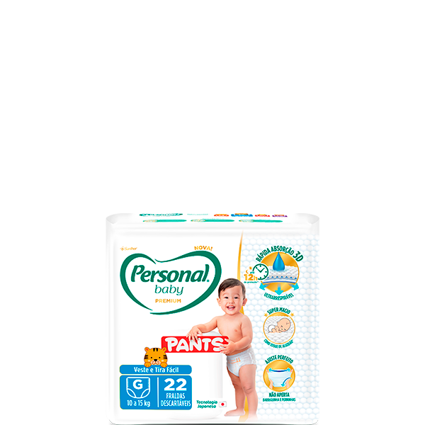 Personal Baby Premium Pants tamanho M 22 unidades