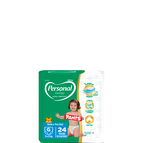 Personal Baby Total Protect Pants tamanho G 24 unidades