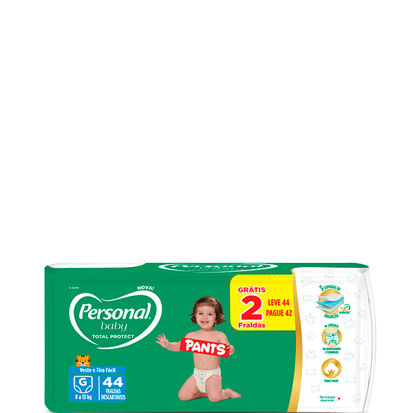 Personal Baby Total Protect Pants tamanho G 44 unidades