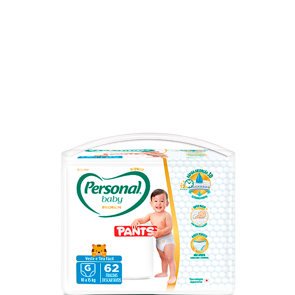 Personal Baby Premium Pants tamanho G 62 unidades