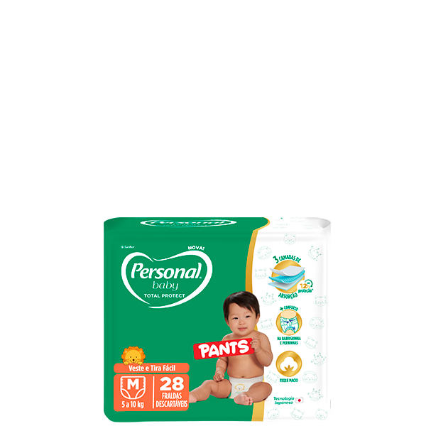 Personal Baby Total Protect Pants tamanho M 28 unidades