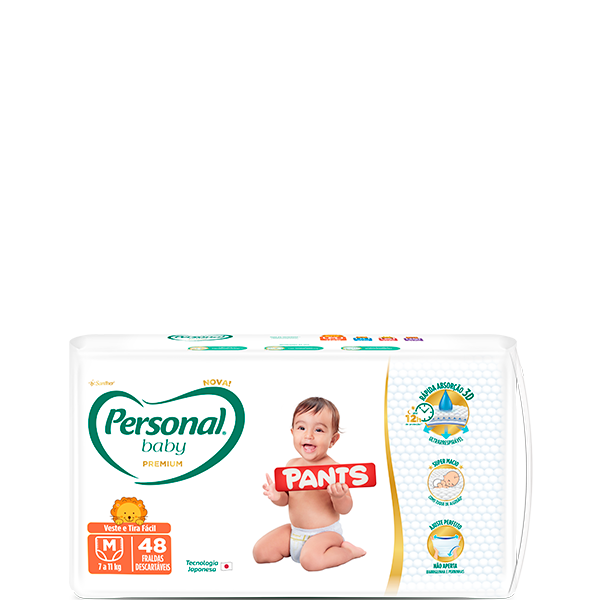 Personal Baby Premium Pants tamanho M 48 unidades