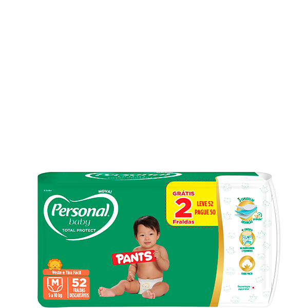 Personal Baby Total Protect Pants tamanho M 52 unidades