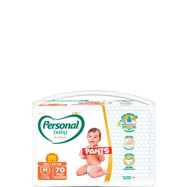 Personal Baby Premium Pants tamanho M 70 unidades