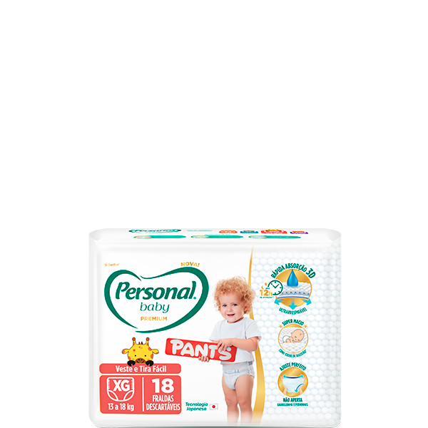 Personal Baby Premium Pants tamanho M 18 unidades