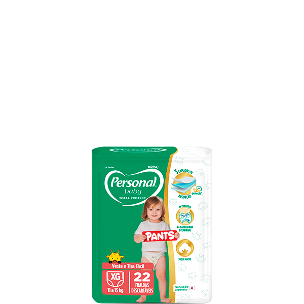 Personal Baby Total Protect Pants tamanho XG 22 unidades