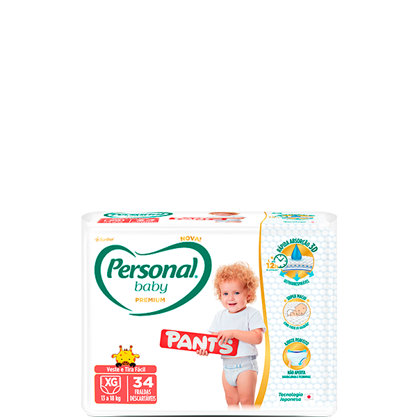 Personal Baby Premium Pants tamanho M 34 unidades