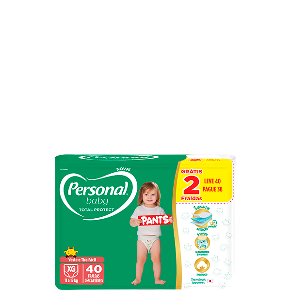 Personal Baby Total Protect Pants tamanho XG 40 unidades