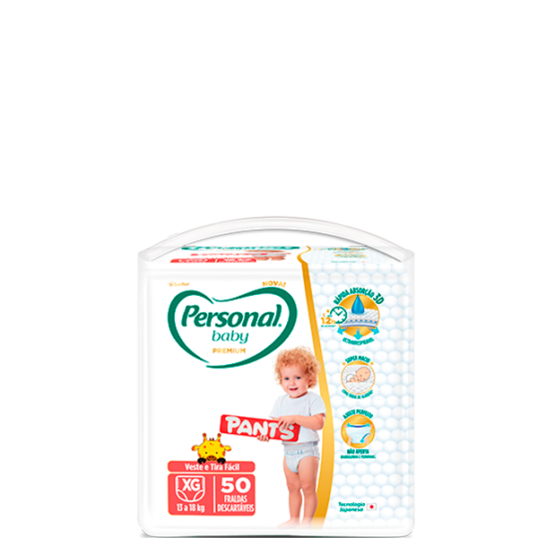 Personal Baby Premium Pants tamanho XG 50 unidades