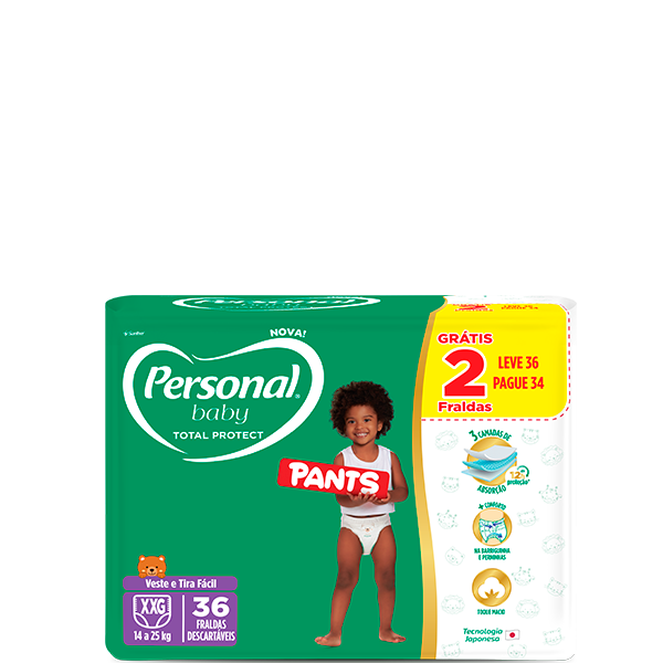 Personal Baby Total Protect Pants tamanho XG 40 unidades