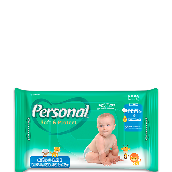 Toalha Umedecida Personal Soft & Protect 50 Unidade